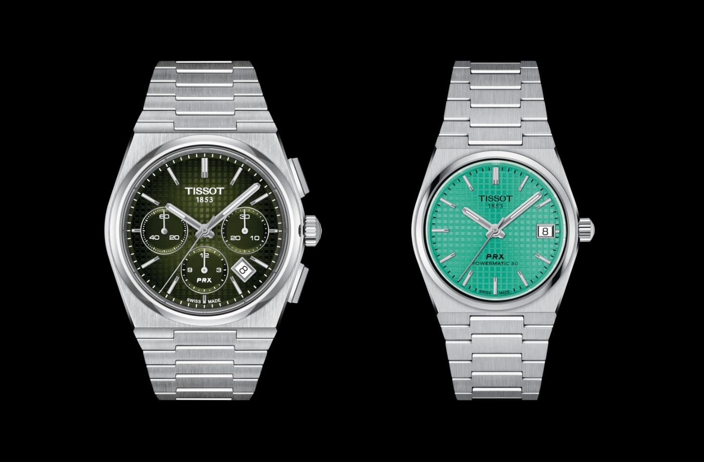 Tissot unveils new green Dials for the PRX and Powermatic 80