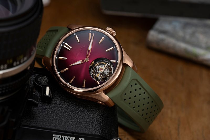 The new H. Moser & Cie. Pioneer Tourbillon Burgundy