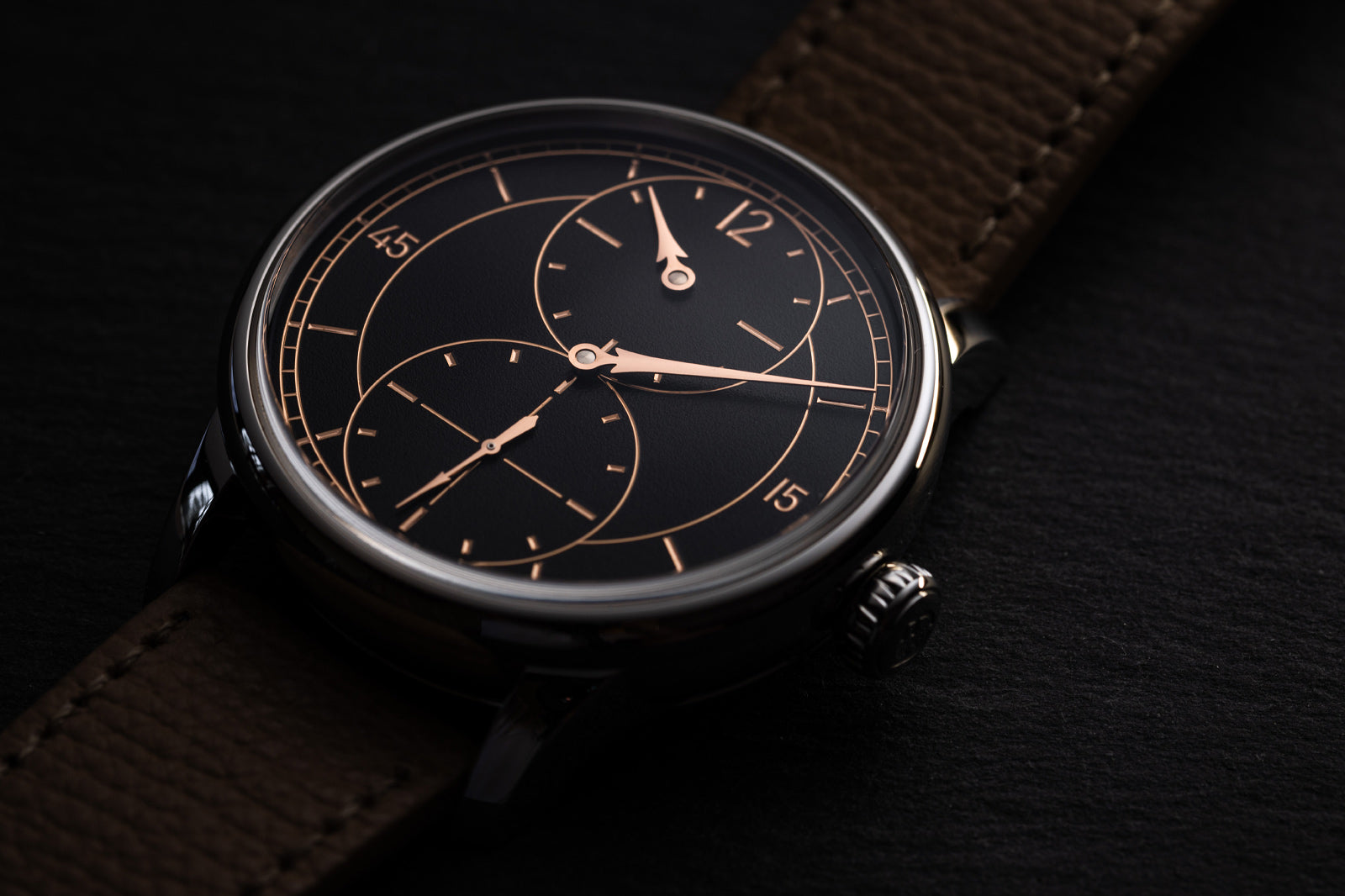 Louis Erard Régulateur Gravé Noir: Beautiful "sector & regulator dial"