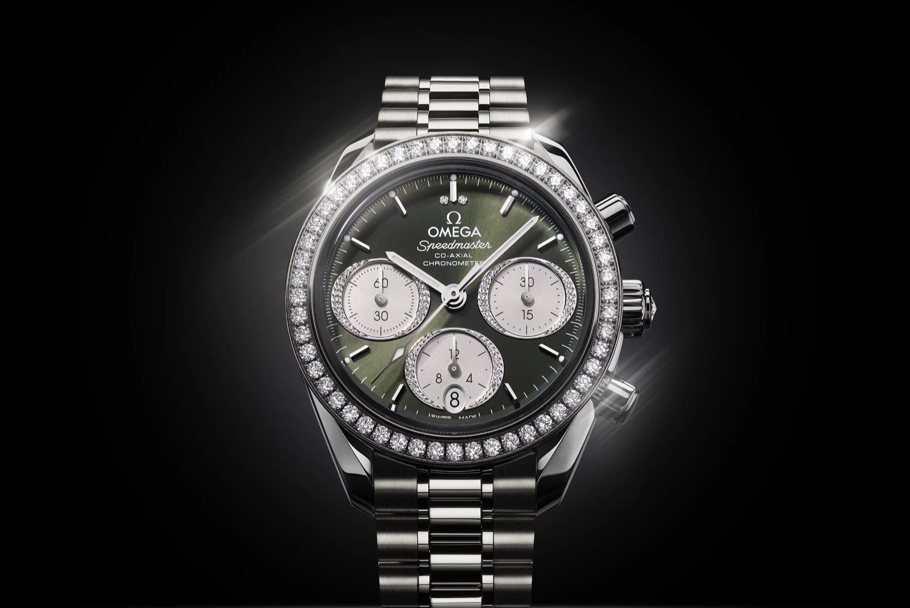 Shining New Additions to the Omega Speedmaster 38mm Collection with diamond settings