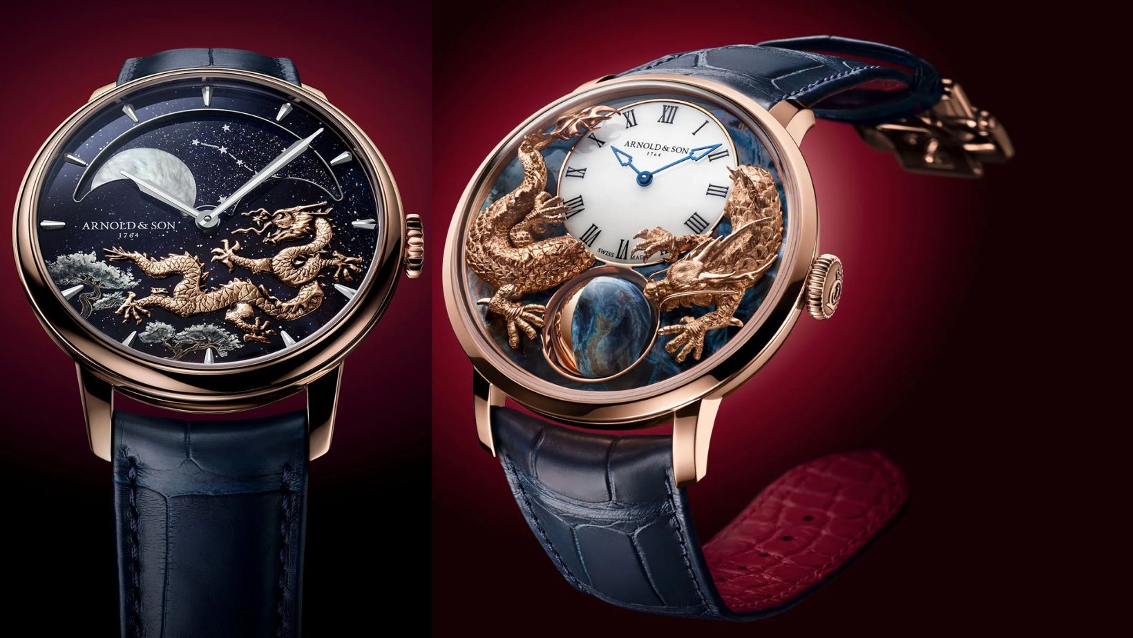 Arnold & Son introduces 2 timepieces: the Luna Magna and the Perpetual Moon.