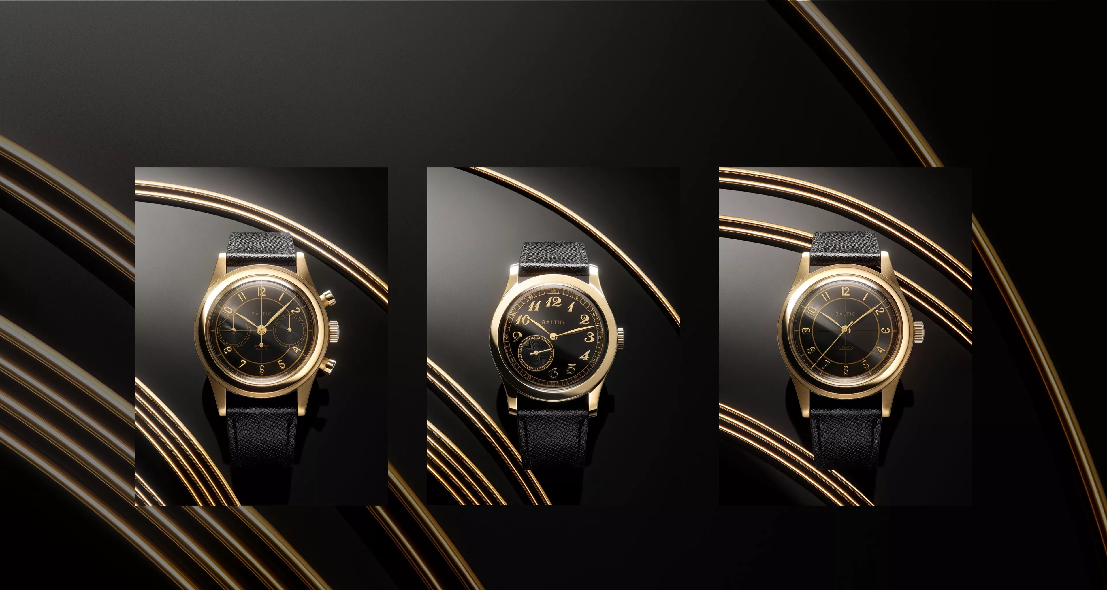 The New Baltic HMS 002, Bicompax 002, And MR01 In Gold PVD